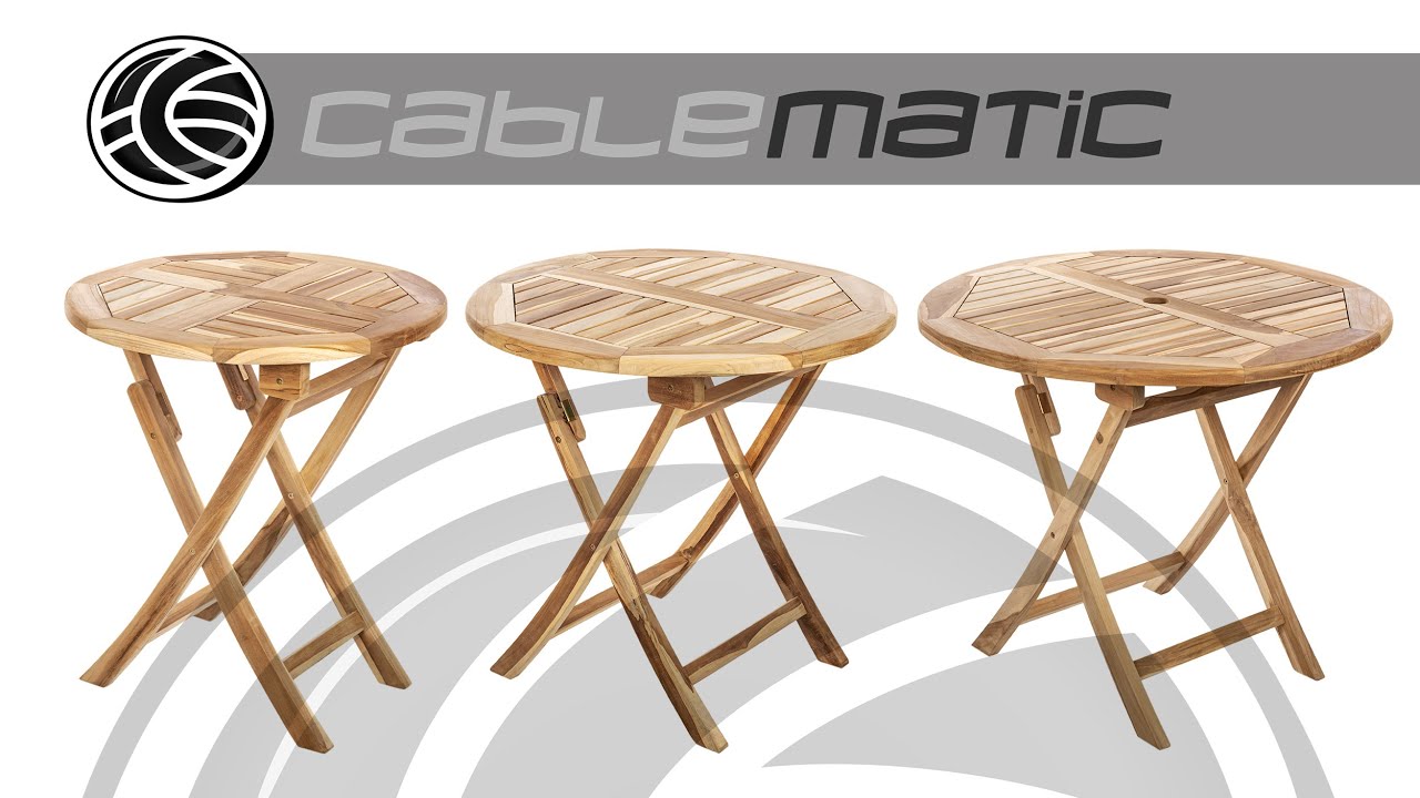 Mesa Redonda Plegable Madera