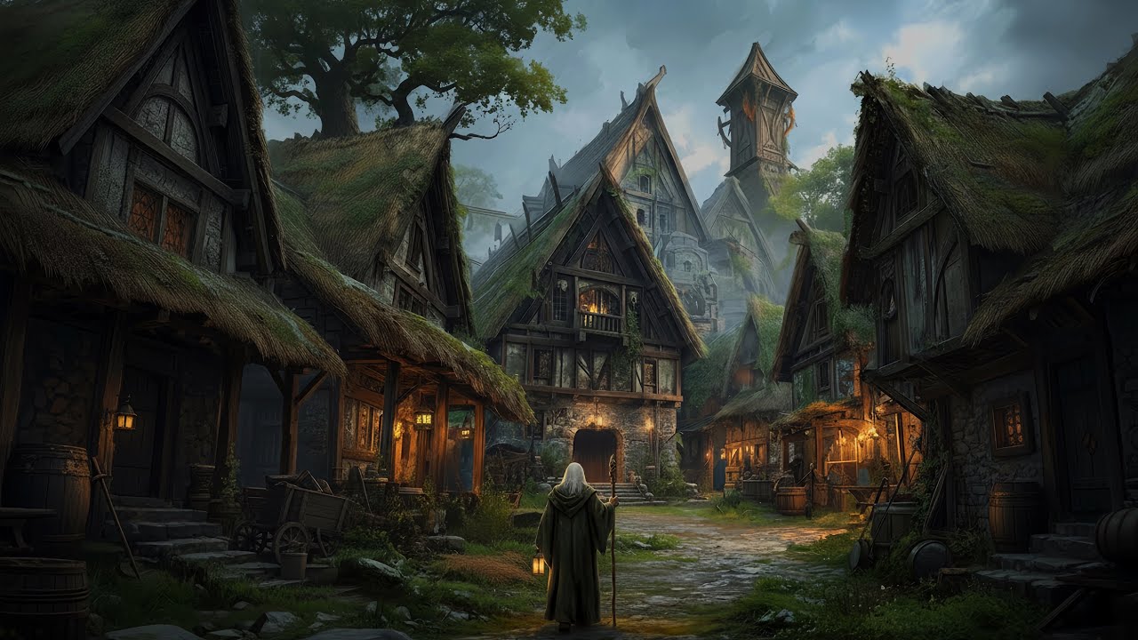 Medieval Music Ambience for Relax & Sleep | Evening in the Old Village