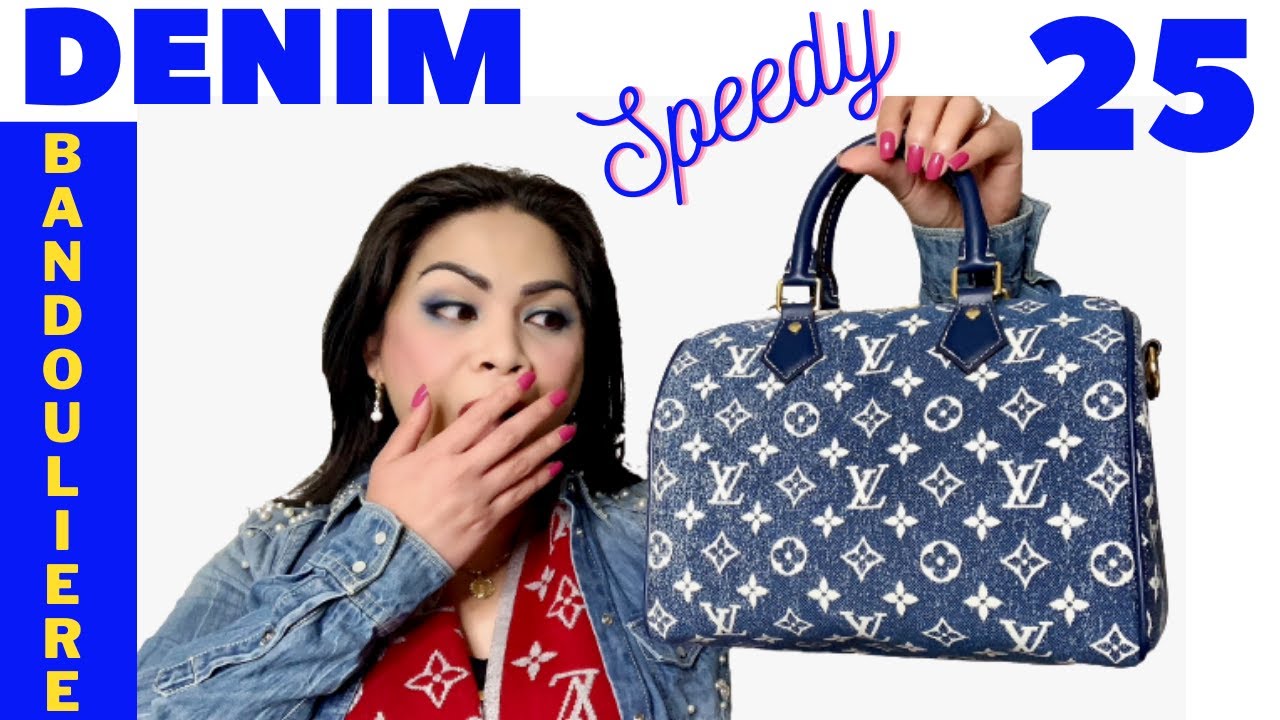 Louis Vuitton Monogram Denim Speedy Bandouliere 25