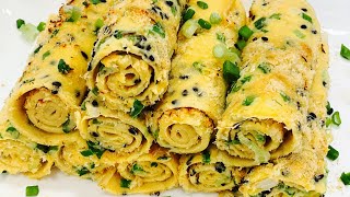 Egg rolls chicken floss pancakes for breakfast easy n delicious! A superhit among kids.