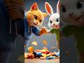 Cat,rabbit fighting for snack.#shorts #story #viral #ai #shortvideo #viralvideo #status #viralshorts
