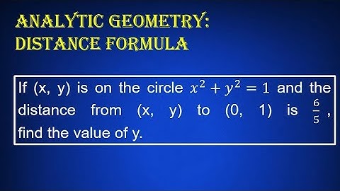 Analytic Geometry: Distance Formula