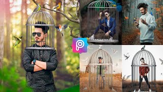 Creative Birds Cage Effect | PicsArt Tutorial Hindi | Birds Cage Concept Effect | RTWORLD screenshot 4