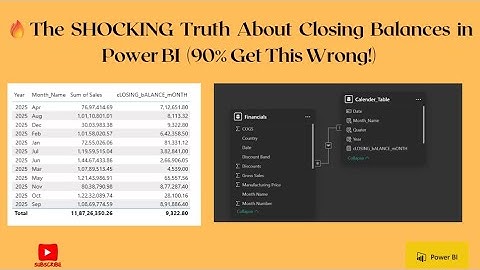 🔥The SHOCKING Truth About Closing Balances in Power BI (90% Get This Wrong!). #Excel #vba and #SQL
