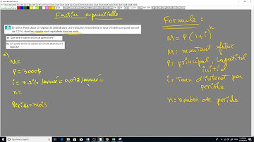 Fonction exponentielle argent et taux d