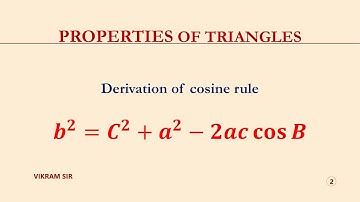 COSINE RULE #Properties of triangles| LAW OF COSINE | Trigonometry | Solution of Triangles | CONCEPT