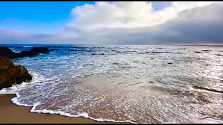 🔴 Cloudy Sky Sunset Beach Ambience, Relaxing Ocean Wave Sounds for Stress Healing, Study, Deep Sleep