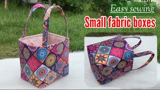 How to sew small fabric boxes diy.sewing small fabric boxes tutorial.diy small fabric boxes tutorial