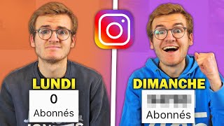 1 semaine pour avoir le plus de followers Instagram (en partant de 0)