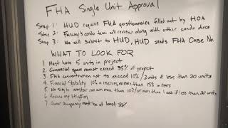 THE FHA SINGLE UNIT CONDO APPROVAL PROCESS