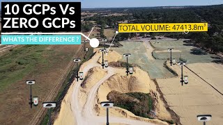 The Purpose of Ground Control Points, Volume of Stockpile With 10 GCPs Vs 0 GCPs | Aerial Surveying