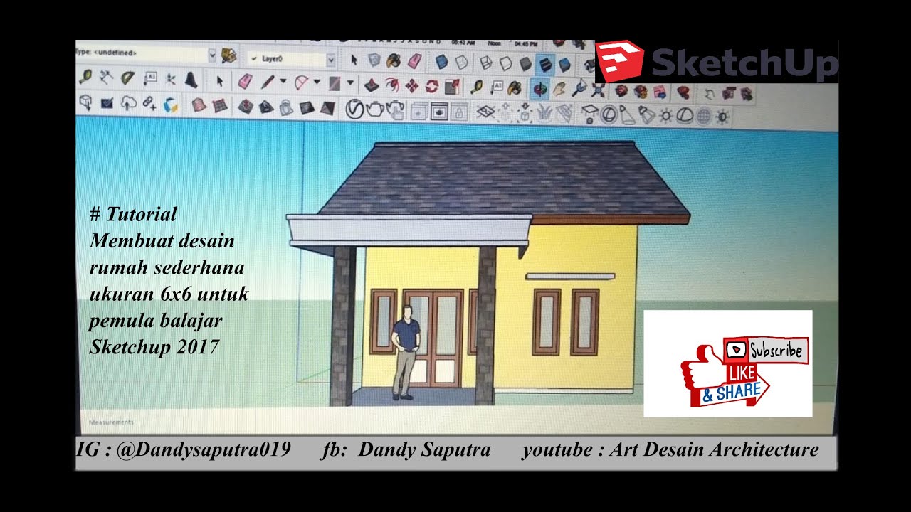 Tutorial Membuat desain rumah sederhana ukuran 6x6  untuk 