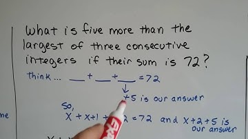 Intro Algebra Word Problems #22 - Write, solve equations for Consecutive integers
