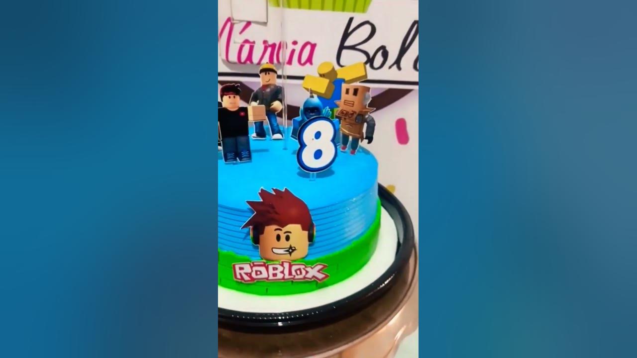 bolo de aniversário tema roblox #boloroblox #roblox