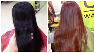 Hair coloring in red color black // Hair coloring in ORANGE/GINGER/COPPER color from black