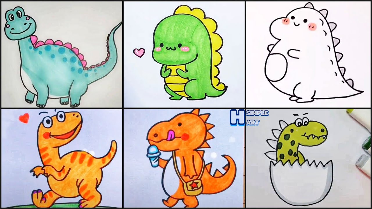 Learn How To Draw Cute Dinosaur With These Simple Steps!