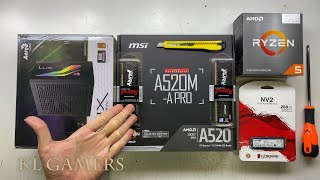 AMD Ryzen 5 5600G msi A520M-A PRO Kingston Hyper x FURY Segotep Memphis S Desktop PC Build