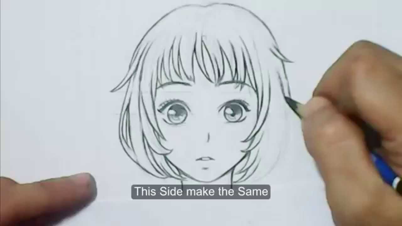 Draw Girl Face and Hair in Cute style :: How to Draw Manga by