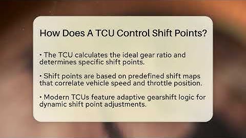 How Does A TCU Control Shift Points? - Talking Tech Trends
