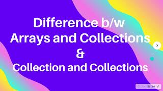 Difference between collection and Array|| Collection and Collections
