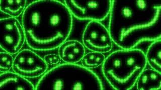 Green Warped LED Smiley Face Background || 1 Hour Looped HD