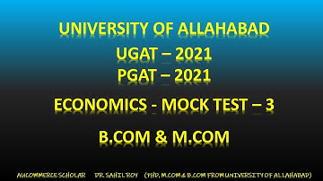 ECONOMICS MCQ PART 3 | UGAT PGAT 2021 |  B.COM - M.COM UNIVERSITY OF ALLAHABAD