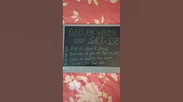 How to Write a Good SRT in SSB? #ssb #srt #ssbtraining #ssbinterview #ssbmate #video #youtube