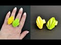 Cool paper ring leaf  origami jewelry  tutorial diy by colormania