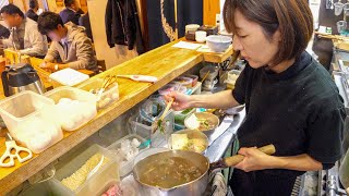 １日に１３０杯売るスーパー女将が爆量６００gのうどんを提供する男めしが衝撃的過ぎる丨Tempura and Udon Restaurant : Japanese style