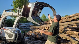 Moving Logs With A Compact Tractor and Grapple