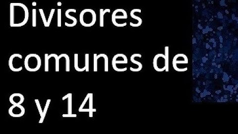 Divisores comunes de 8 y 14 . simultaneamente dividan a
