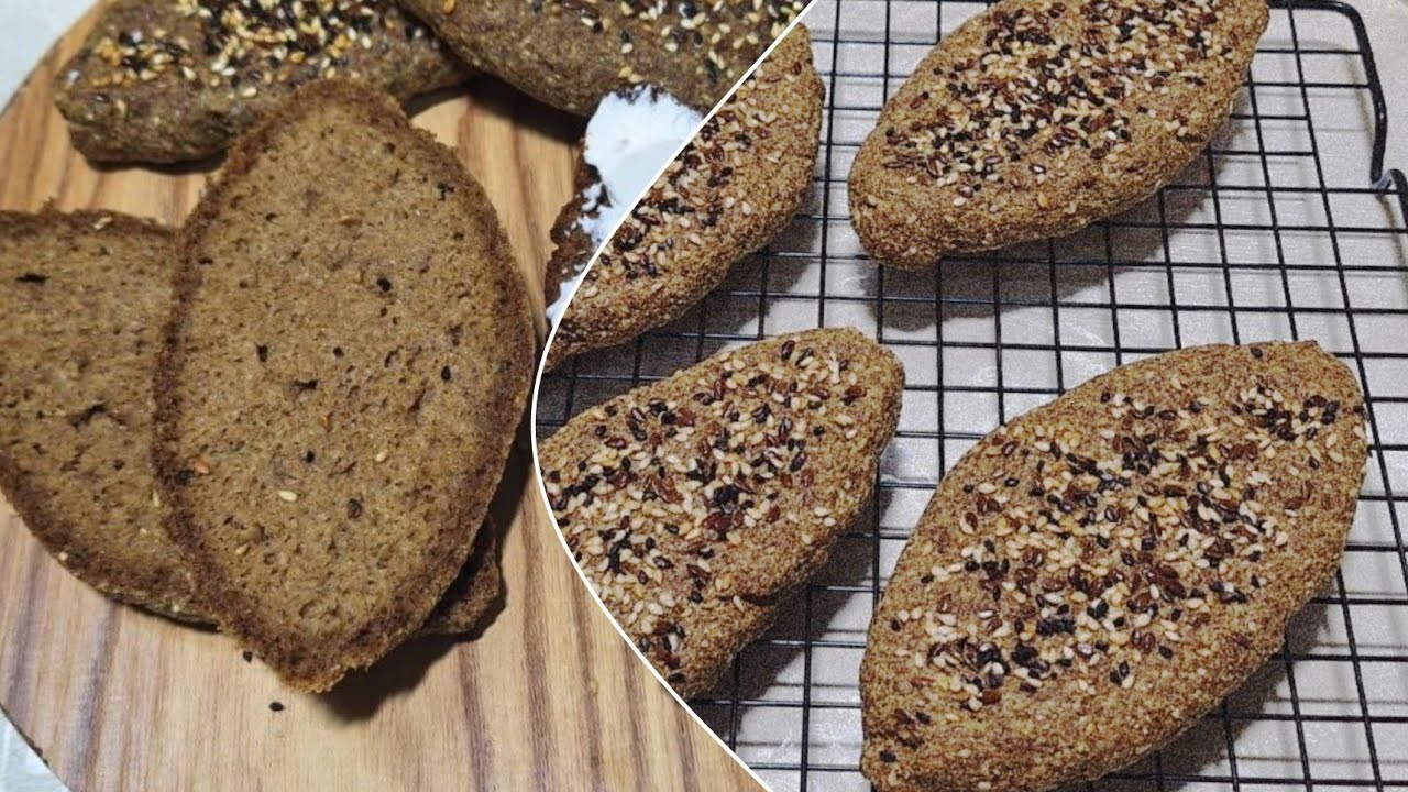 خبز السمسم/الزنجلان الصحي بدون دقيق  مناسب لمرضى السكري و حساسية الجلوتن  Keto sesame seeds bread