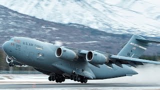 C-17 Lands \& Takes Off In Alaska (Bryant Army Airfield)
