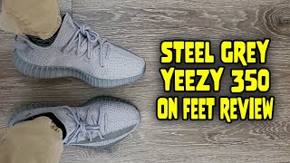 Adidas Yeezy Boost 350 v2 Steel Grey On Feet Review (IF3219)