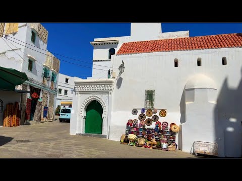 Walking tour of the old city Asilah 2022 Morocco Africa [vidéo 4K Person Walking