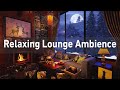Relaxing Winter Ambience With Smooth Jazz Lounge Instrumental Music &amp; Fire Sounds For Stress relief