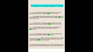 Computer Concepts Module 8 Exam 2023 Questions and Answers Verified Answers3485