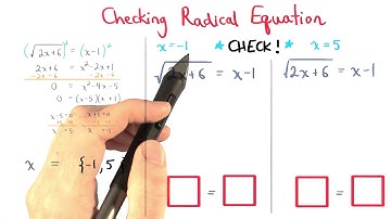 Checking Radical Equations - Visualizing Algebra