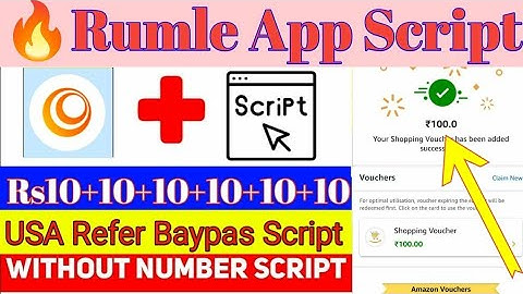 Earn Rs10+10 Amazon gift Card 🚀 Rumble App Unlimited USA Script | New Earning App Script