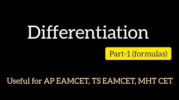 Differentiation basics part-1 || competitive exams preparation|| AP EAMCET, TS EAMCET, MHT CET exams