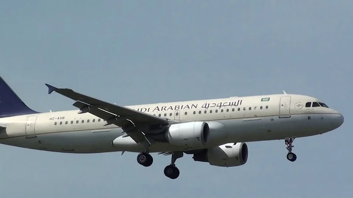 Saudi Arabian Airbus 320 HZ-ASB Landing Frankfurt am Maim FRA