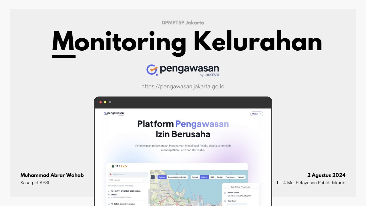 Demo Penggunaan Jakevo Pengawasan Untuk Monitoring IPMT - YouTube