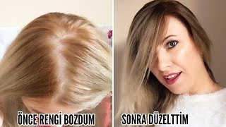 Evde Saçını Açmadan Küllü Sarı Boyamak İsteyenler Videomu İzleyin! | Ultra Açık Küllü Sarı Saç