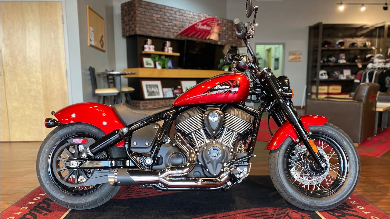 2022 Indian Chief Bobber ABS Ruby Metallic Freedom 2 into 1 exhaust ...