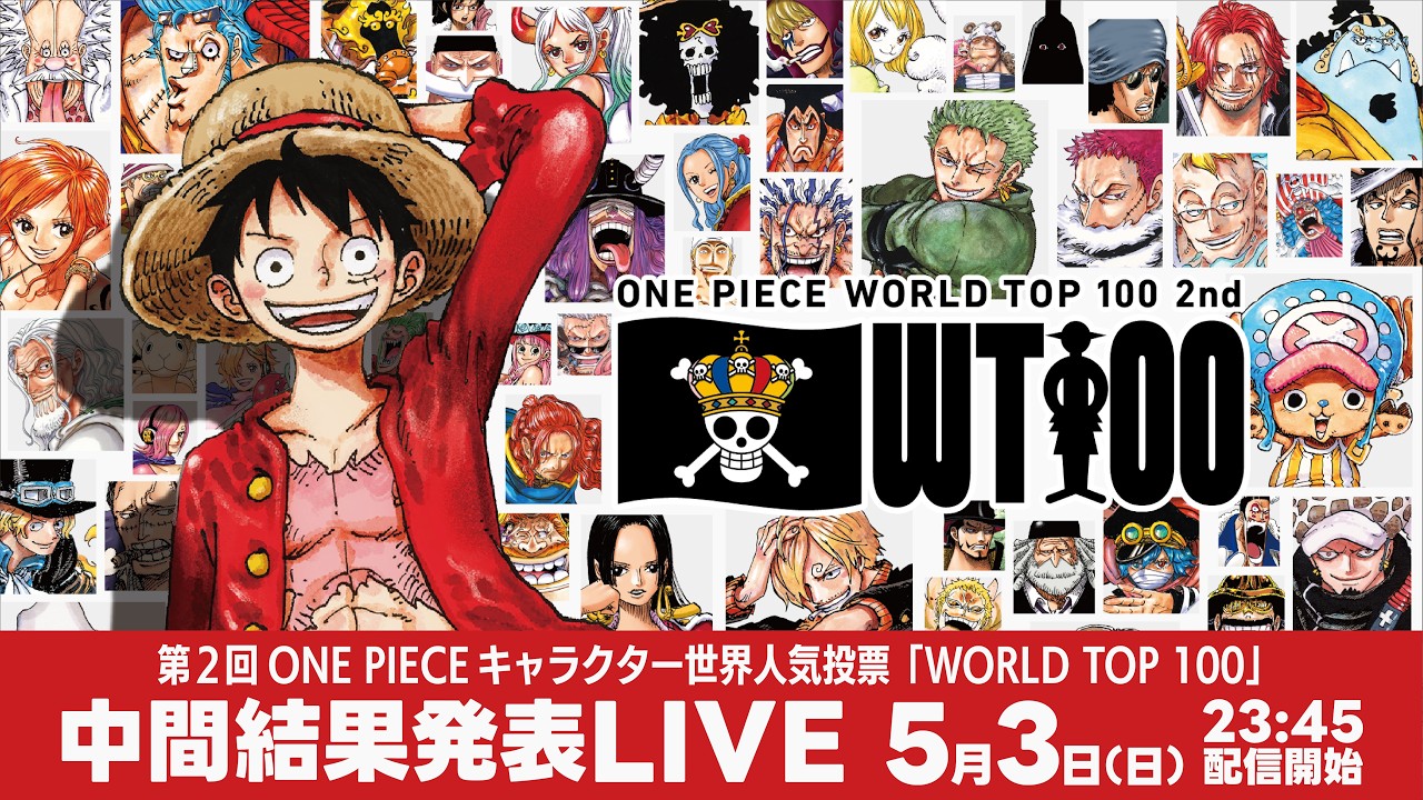 中間結果発表LIVE】 第2回 ONE PIECEキャラクター世界人気投票「WORLD
