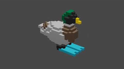 Voxeled Duck Spinning To Geometry Dash Practice Mode Song on 8 bit