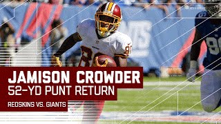 Jamison Crowder Breaks Multiple Tackles & Returns Punt 52 Yards! | Redskins vs. Giants | NFL