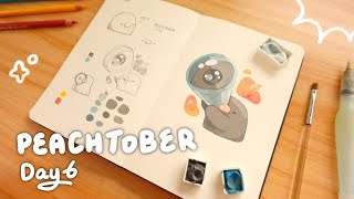 Day 6 - Eye | 2023 Peachtober challenge 🍑 | Cozy painting video | Holbein Gouache
