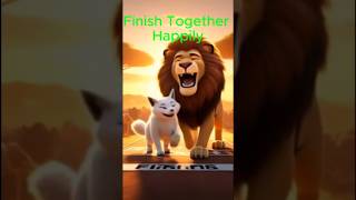 Stunning Fox & Lion #nature #rescue #animals #stunning #animation #ai #beauty #shotsfeed #shorts