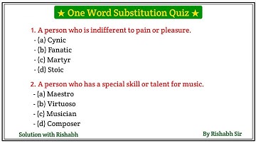 One word substitution for all competitive exams| One Word Substitution for ssc|One word substitution